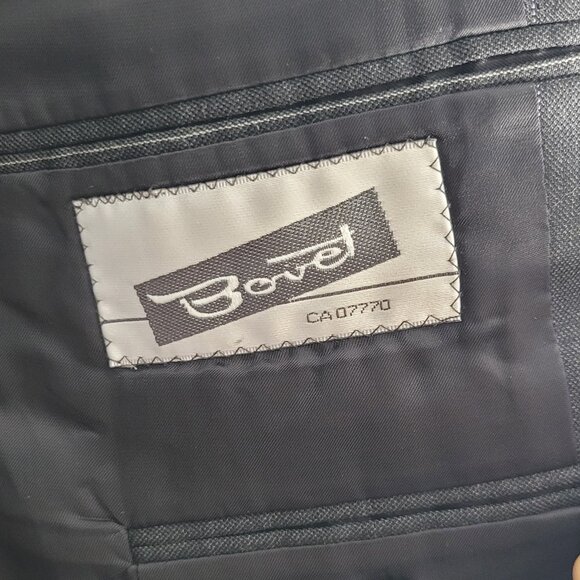 Bouet Men Black Gray Pinstripe 100% Wool Pockets Button Up Blazer Size 40R - Picture 9 of 15